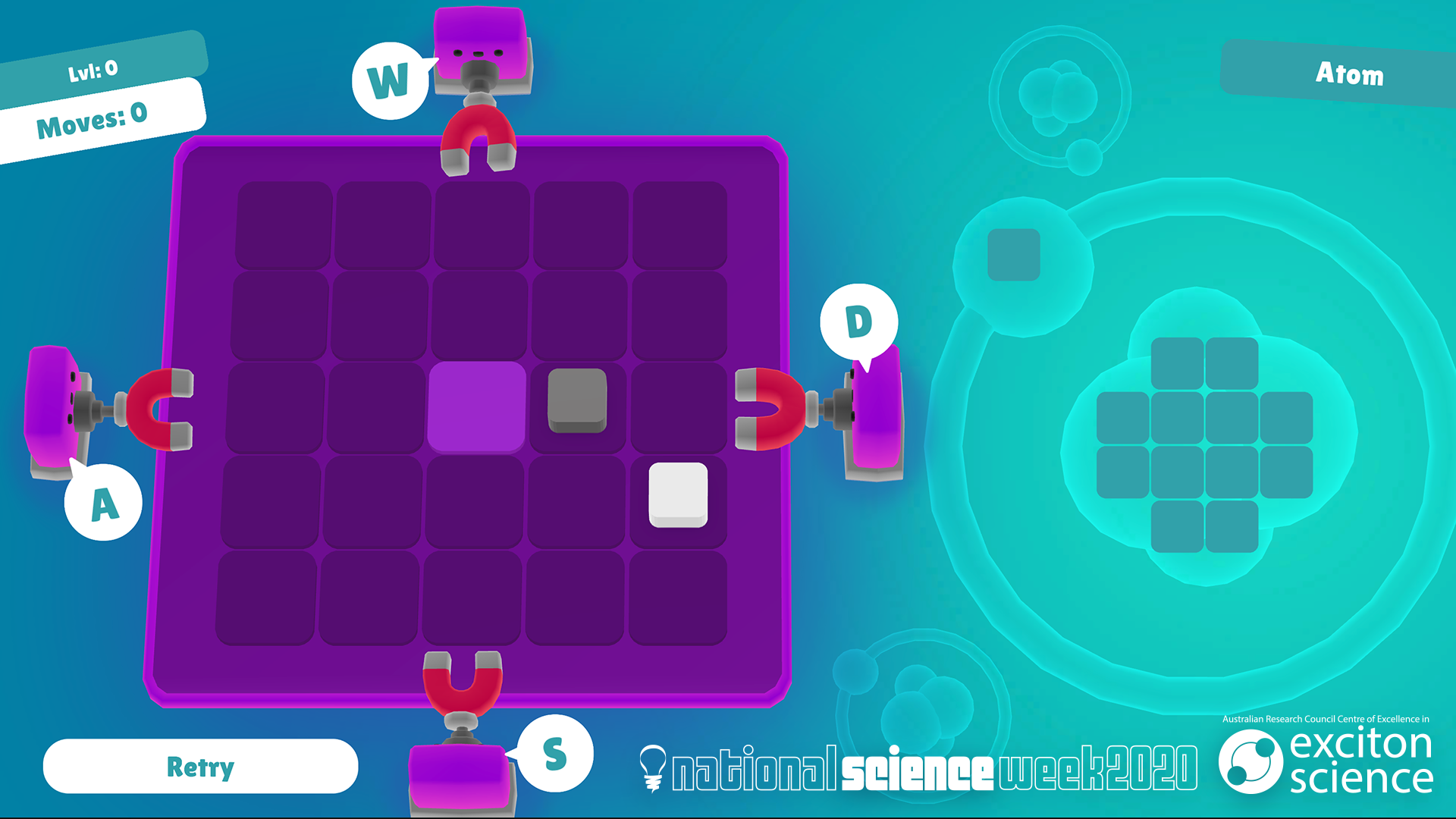 In this game Solar Slider, audience members were led through a tour of organic solar cell hierarchy whilst problem solving.